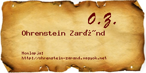 Ohrenstein Zaránd névjegykártya